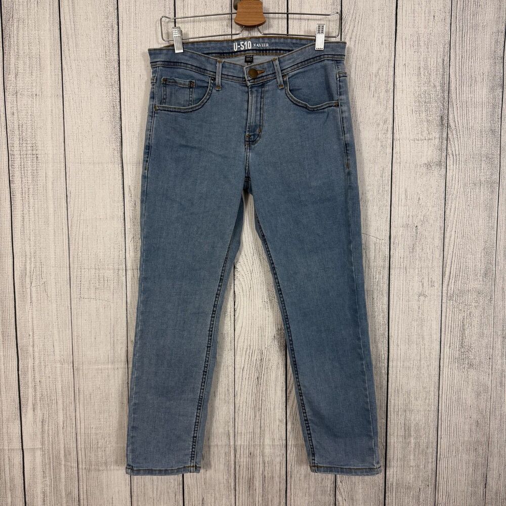 U-510 Xavier Men's W30 x L26 Blue Slim Fit Tapered Leg Medium Wash Denim Jeans